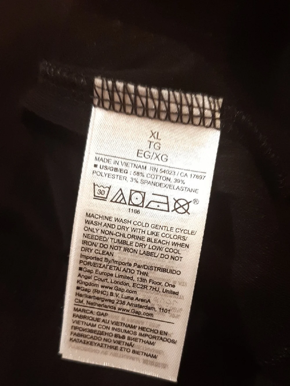 NWOT GAP Long Bell-Sleeve Black Ribbed Top (XL) - Picture 7 of 7